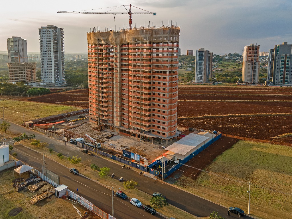 Vista aérea da obra